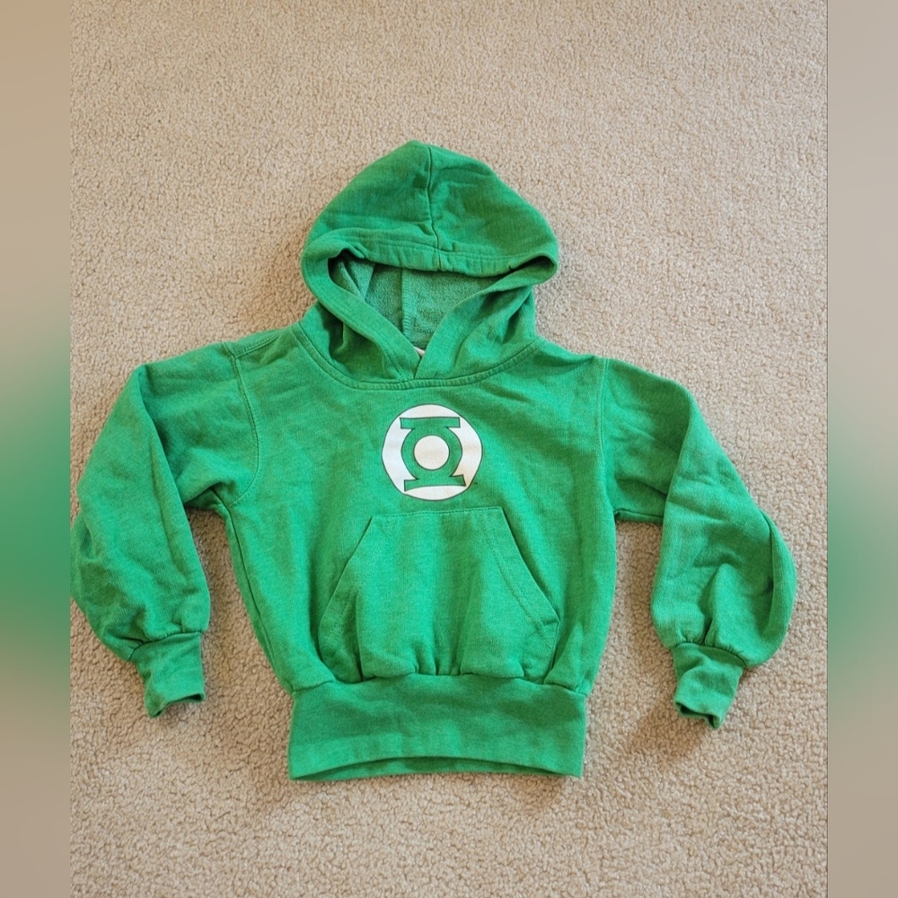 Dc Green Lantern Six Flags youth green hoodie size small 6/8 Preowned